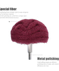 Close-up of a red scouring pad from a 6 Piece Polishing Wheel Set With Handle For Rotary Tools Red Scouring Pad Abrasive Buffing Wheels