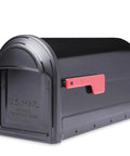 Heavy Duty Metal Post Mounted Mailbox In Black For Outside, Weatherproof Steel Construction, Rust Resistant Finish, Large Curbside Mailbox With Magnetic Latch, Durable Home Mailbox For Rain Snow Sun