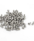 Pro Grade 304 Stainless Steel Phillips Flat Head Countersunk Machine Screws M3 X 8mm Heavy Duty Fasteners Pack Of One Hundred scattered on white background.