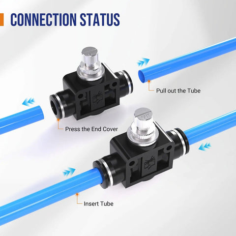 Five Pack One Quarter Inch Push To Connect Ball Valves For Pneumatic Air Control And Flow Speed Meter Airflow And Quick Shut Off 0 To 145 Psi