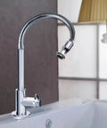 Single Lever Flexible Pull Out Kitchen Water Tap With Deck Mount Cold Water Basin Faucet Single Hole 360 Degree Swivel Ceramic Disc Cartridge Water Efficient Chrome Finish