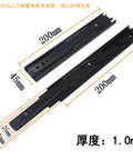 Beefed-Up Drawer Slide Track Kit 20 Inch Three-Section Ball Bearing Rails 4510T Cold Rolled Steel Smooth Glide Pull-Out