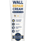 Two Piece Drywall Repair Paste Kit With Heavy Duty Scraper For Quick Hole And Crack Patching Zero Fuss Blending For A Flawless Smooth Surface Before Painting Touchups. Wall repair cream tube with fast dry formula.