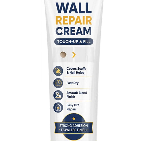 Two Piece Drywall Repair Paste Kit With Heavy Duty Scraper For Quick Hole And Crack Patching Zero Fuss Blending For A Flawless Smooth Surface Before Painting Touchups. Wall repair cream tube with fast dry formula.