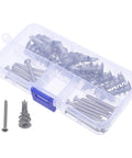 Heavy Duty Drywall Anchors Kit With M4.2 Self Drilling Screws 30 Sets Zinc Alloy Wall Fasteners in clear storage box