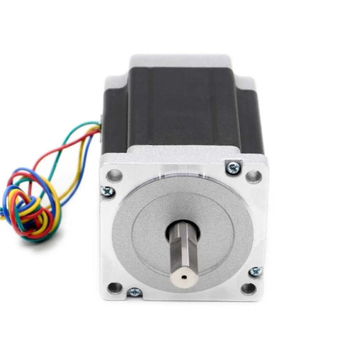 Bad Ass NEMA 34 Stepper Motor 86X114Mm 8Point7Nm 1240Ozin 6Amps 14Mm Key Shaft No Cap Heavy Power Build For Cnc Routers Mills Industrial Upgrades Smooth As Butter with colorful wires