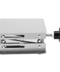 Stainless steel lab jack stand with 4x4 in platform and black hand wheel, manual lift