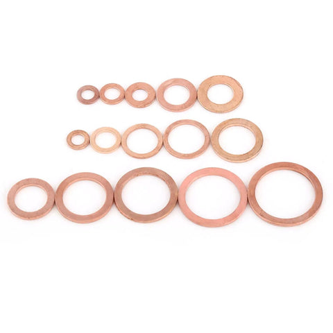 Really Legit 150 Piece Metric Copper Flat Washers Assortment Kit With Storage Box High Electrical Conductivity Grounding Busbars For Mechanic Trades And Electronics Projects Solid Metal Gasket Bundle Deal, assorted copper flat washers