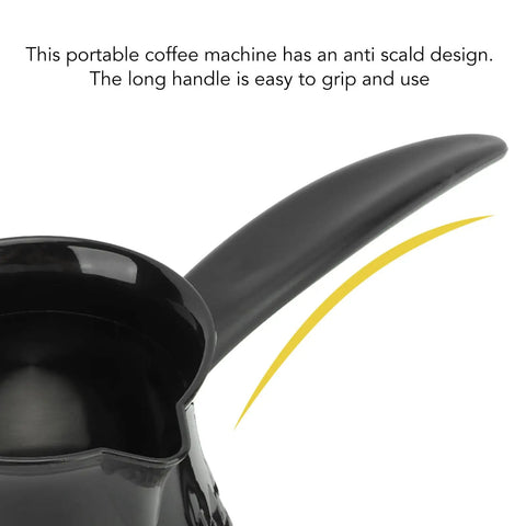 Close-up view of Turkish Coffee Maker With Dual System Anti Scald And Even Heating Stainless Steel 600ml Portable Mini Electric Pot