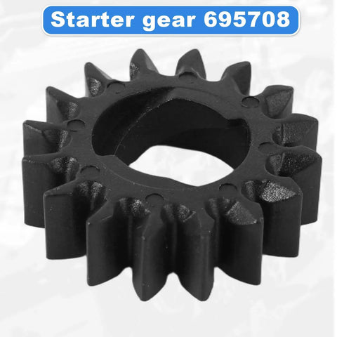 Close-up of 16-tooth pinion gear, part of 10 Pack Starter Pinion Gear Replacement 16 Tooth Gear Set For Common Gas Engines 280104 693058 693059 PA66 GF30
