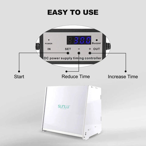 Front view of 405nm UV Resin Curing Box With Six High Power LEDs Electric Turntable Adjustable Timer featuring control panel display.