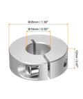 4 Pack Shaft Collar Set Aluminum Alloy Clamp On With Set Screws 14mm Bore 35mm OD 12mm Width Heavy Duty Spacers