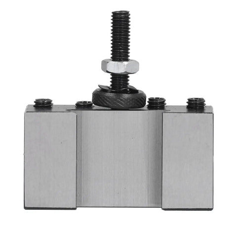 Front view of Four Piece Tool Post Holder Set For Turning Facing And Boring Projects High Speed Steel CNC Fixture Pro Grade Built To Last Hardware Model 250001