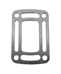 Close-up of a gasket from the Two Pack Exhaust Elbow Gasket Kit For OMC Stern Drive And Volvo Penta Inboards Replacement 18 0943 351325 3850496