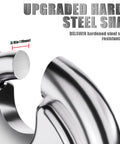 Close-up of Weatherproof 4 Digit Disc Padlock Set With Hardened Steel Shackle, showing shackle thickness and durability detail.