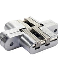 Two Pack Hidden Hinge Set For Wooden Box Stainless Steel Concealed Barrel Hinges, close-up view, showing 180 degree folding feature.
