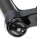 Close-up of Front Fork Lock Cap For Bike Suspension Shield Aluminum Alloy Black Lock Cover With ABS Locking System Easy To Install