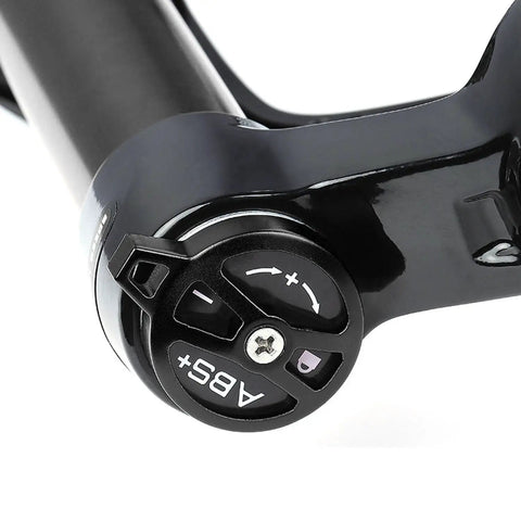 Close-up of Front Fork Lock Cap For Bike Suspension Shield Aluminum Alloy Black Lock Cover With ABS Locking System Easy To Install