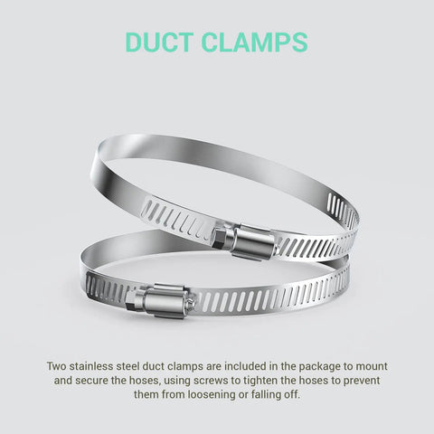 Stainless steel duct clamps for Workhorse Easy Install 4 Inch Dryer Vent Hose With Two Clamps, 6.56 Ft Heavy Duty Flexible Duct.