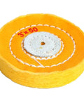 Top Tier Cotton Polishing Wheels Ten Piece Bundle Assorted Sizes Smaller Arbor Holes Compatible With Grinders Jewelry Wood Metal For Killer Slick Mirror Shine 3x50 wheel with silver center.