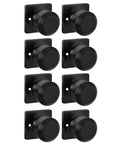 8 Piece Black Dummy Door Knob Set For Closet And Interior Doors Matte Black Finish Non Turning Handles With Single Side Rectangle Panel Ideal For Modern Homes And DIY Projects Convenient Latch Free Operation, eight black knobs