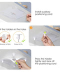 Installation steps for Four Pack Stand Mixer Attachment Organizer For KitchenAid Accessories with adhesive and screws