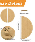 Half Moon Wooden Drawer Handles Set Of 6 Beech Wood Wardrobe And Cabinet Pulls With Single Hole Installation size details