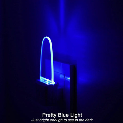 4 Pack Plug In Blue LED Night Lights With Dusk To Dawn Sensor Auto On When It Is Dark And Off At Daybreak Soft Sleep Friendly Glow