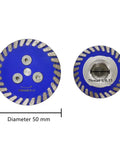 50mm diameter Mini Diamond Saw Blades Set with 5/8-11 threaded flange for stone granite carving and precise cutting.