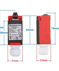 Beefed Up Elevator Speed Limiter Buffer Tension Wheel Switch With Manual Reset Or Automatic Reset 188625 188626 front and side view