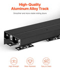 Heavy Duty Bypass Sliding Door Hardware Kit for Two Doors Four Foot Aluminum Alloy with Finger Pulls Closet Door Hardware Set track.