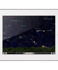 SkyPortal Wireless WiFi Module For Telescope Control Lets You Align Slew And Identify Objects Using A Smartphone Or Tablet With The SkySafari App displayed on a tablet screen.
