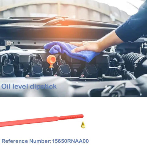 Engine Oil Dipstick Level Indicator For Honda Civic 2006-2015 And HR-V 2016-2022 1.8L shown in car engine, easy to read.
