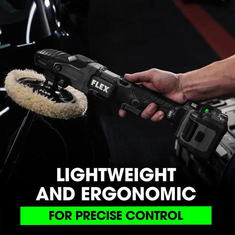 Using 24V Brushless Cordless Rotary Polisher Beast for Auto Detailing, Constant Speed Power, Therma-Tech Heat Management on car