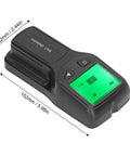 EVGATSAUTO 5 in 1 Stud Finder Wall Scanner Electronic Wood Metal Stud Detector with LCD Display shown from above, dimensions labeled.