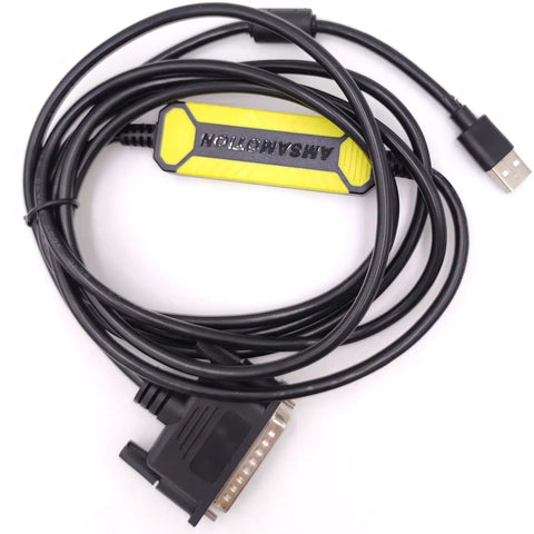 USB To RS232 CNC Programming Cable For Fanuc With DB25 Pin Data Transfer Cable 2.5m Length Windows Compatible 7 8 10 XP Vista CNC Download Cable Serial Data Exchange, coiled black cable