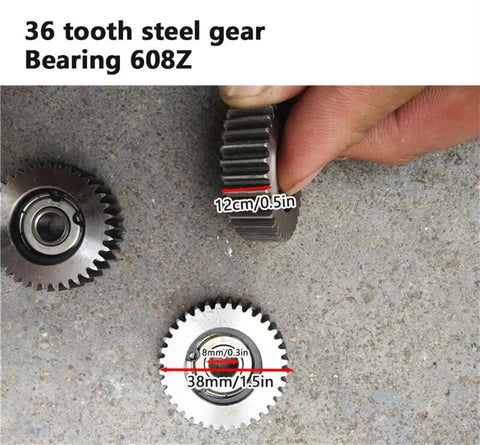 Three Piece 36 Tooth E Bike Wheel Hub Motor Planetary Gears With Bearing For Bafang Motors steel gear detail