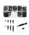 180 Piece M2 Nylon Standoff Kit Male To Female Spacers 6 To 20mm Dark Nylon Standoff Spacer Set All In One Ready To Use For DIY Electronics And Robotics. Organizer box with black M2 nylon standoffs and screws