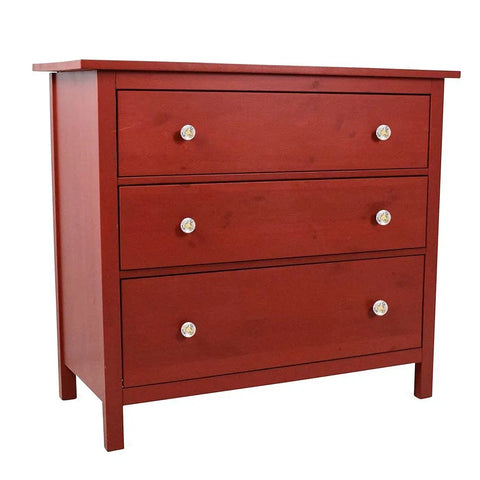 Red wooden dresser with 25 Piece Diamond Crystal Glass Cabinet Knob Set 30mm Gold Pull Handles For Cupboards Drawers Dressers Bookcases Wardrobes Premium Aluminum Core Rust Resistant Easy Install