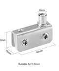Detailed view of Two Pack Glass Pivot Hinge Set Stainless Steel For Cabinet Doors With Soft Close Hydraulic Damper Hidden Rotation Axis measures.