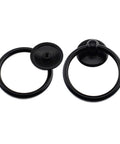 Black Metal Kitchen Cabinet Handles And Ring Pulls For Cabinets And Drawers Single Hole Installation Knobs With Screws Durable Zinc Alloy