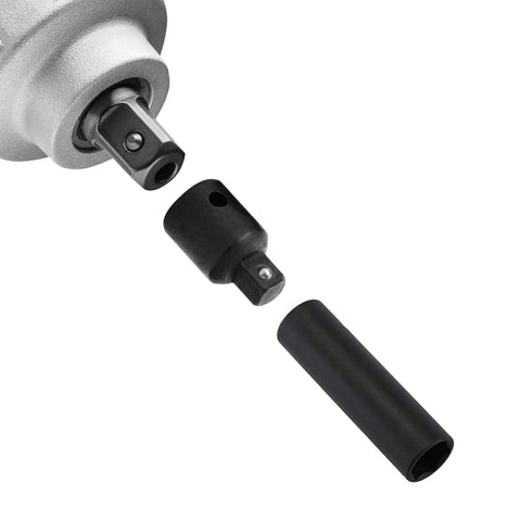 Impact Socket Adapter And Reducer Set, 4-Piece Drive Size Conversion Kit for 1/2 to 3/8 inch shown in close-up view