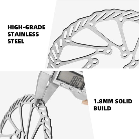 Two Pack 160Mm MTB Disc Brake Rotors With Six Bolts Stainless Steel M5 Screws 44Mm Hole Pitch Upgrade Set For Mountain Bicycles Road Bikes And BMX Durable Heavy Duty Replacement with 1.8mm thickness
