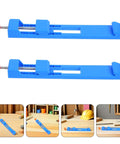 Top Rated Adjustable Cutting Positioning Clamp Set For Woodworking Pros, 2 blue plastic cutting guides for circular saws.