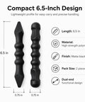 2-Pack Yawara Stick Set 6.5 Inch High Impact Polymer For Self Defense And Training, Ergonomic Non-Slip Grip With Textured Finger Grooves