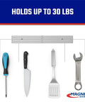 Heavy Duty Magnetic Tool Bar Organizer For Garage And Kitchen Knife Storage 12 Inch Wide With 30 Pound Pull Easy Mount