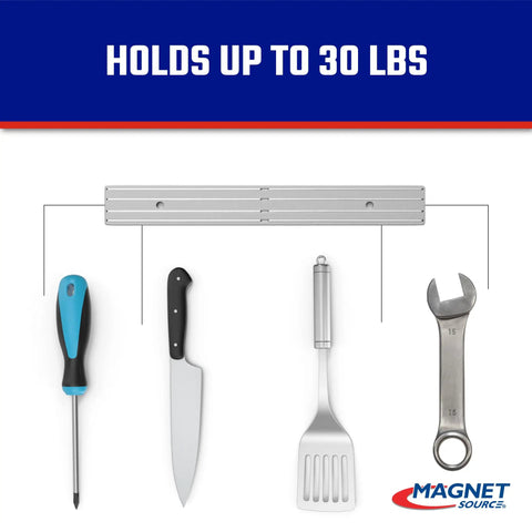 Heavy Duty Magnetic Tool Bar Organizer For Garage And Kitchen Knife Storage 12 Inch Wide With 30 Pound Pull Easy Mount