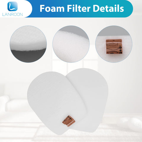 Close-up of foam filters from 2 Pack HEPA Filter Kit For IZ662H IZ640H IZ631H WZ531H IZ682H Vertex Pro Lightweight Cordless Stick Vacuum Replacement XHFIZ500 XFFKIZ600 Includes 6 Foam And Felt Filters, showing texture and material details.