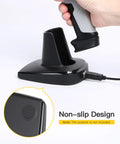 Barcode Scanner Charging Base 2 In 1 Stand And Charger For BCST 60 BCST 70 BCST 73 P6 P7 Hands Free Scanning To Boost Workflow And Keep Your Desk Organized Scanner Not Included, black non-slip platform.