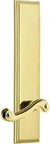 Carre Tall Plate Newport Lever Single Dummy Polished Brass No Latch Included For Tall Doors 84 Inches And Up Solid Forged Brass